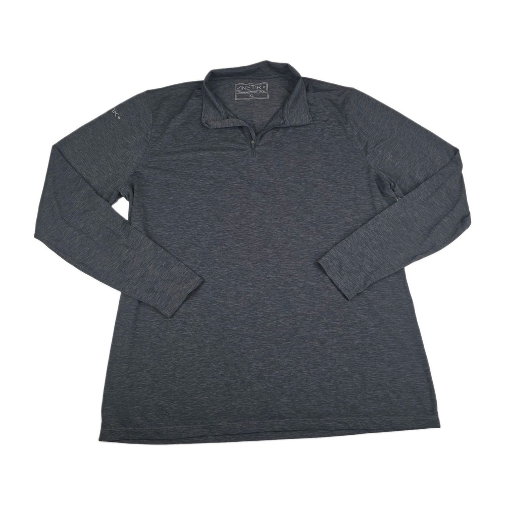Anetik Pullover Shirt Mens XL Gray UPF 30+ Athletic Athleisure Quarter Zip UV